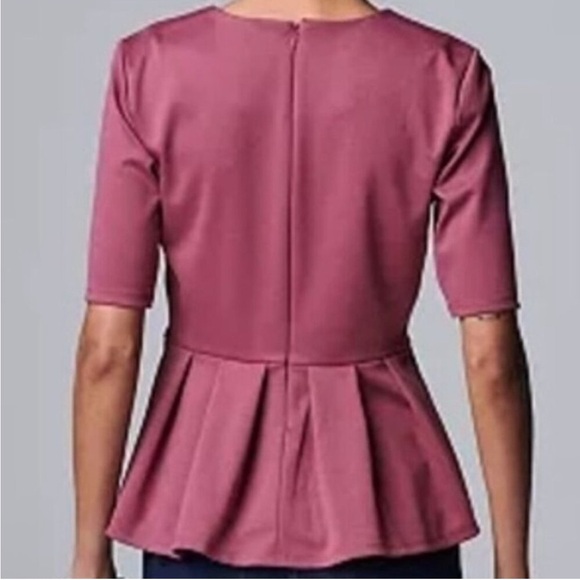 Simply Vera Vera Wang Mauve Peplum Top in XXL, NWT - Picture 2 of 9